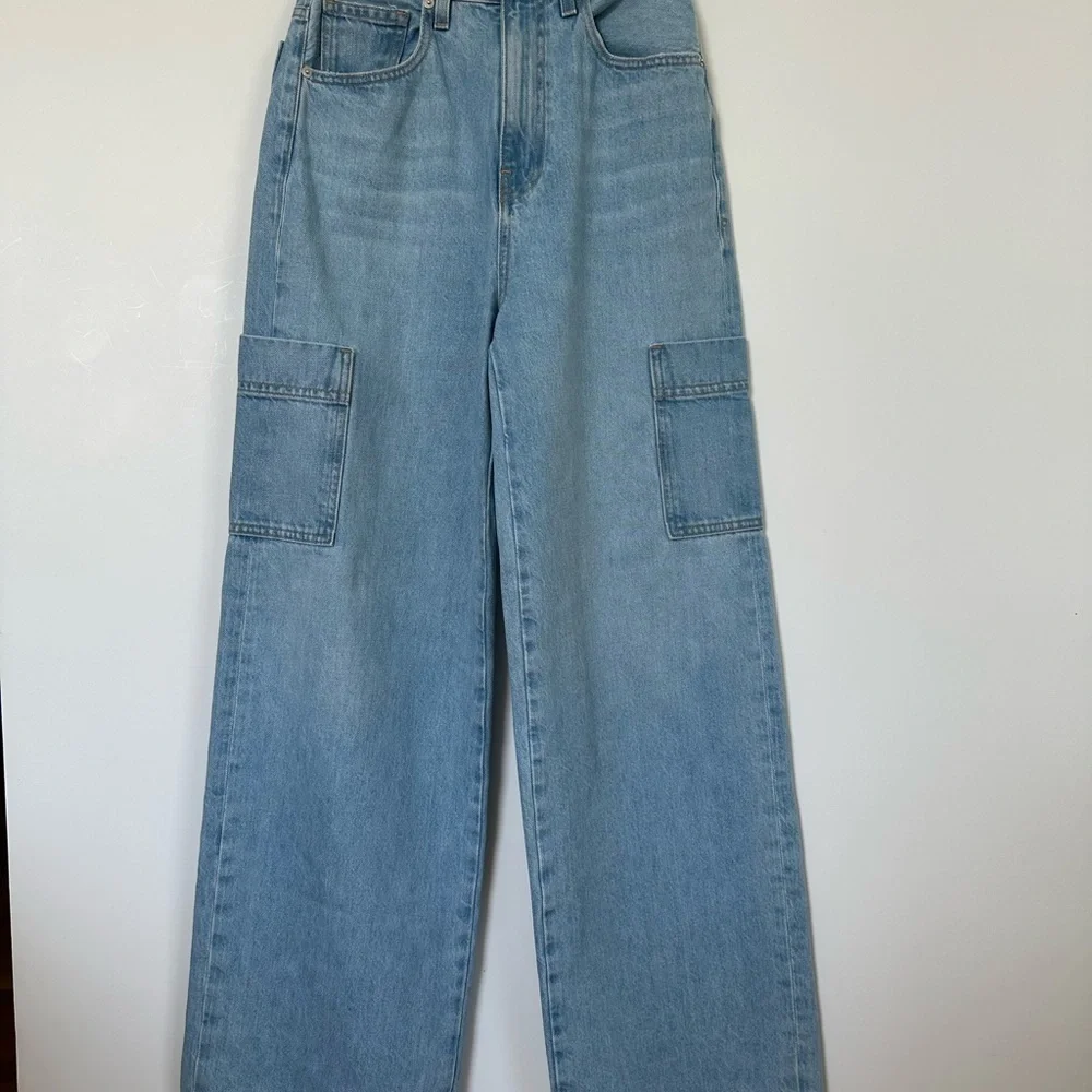 Frame Denim Light Blue Jeans with Silver Button 100%cotton - Picture 2 of 15